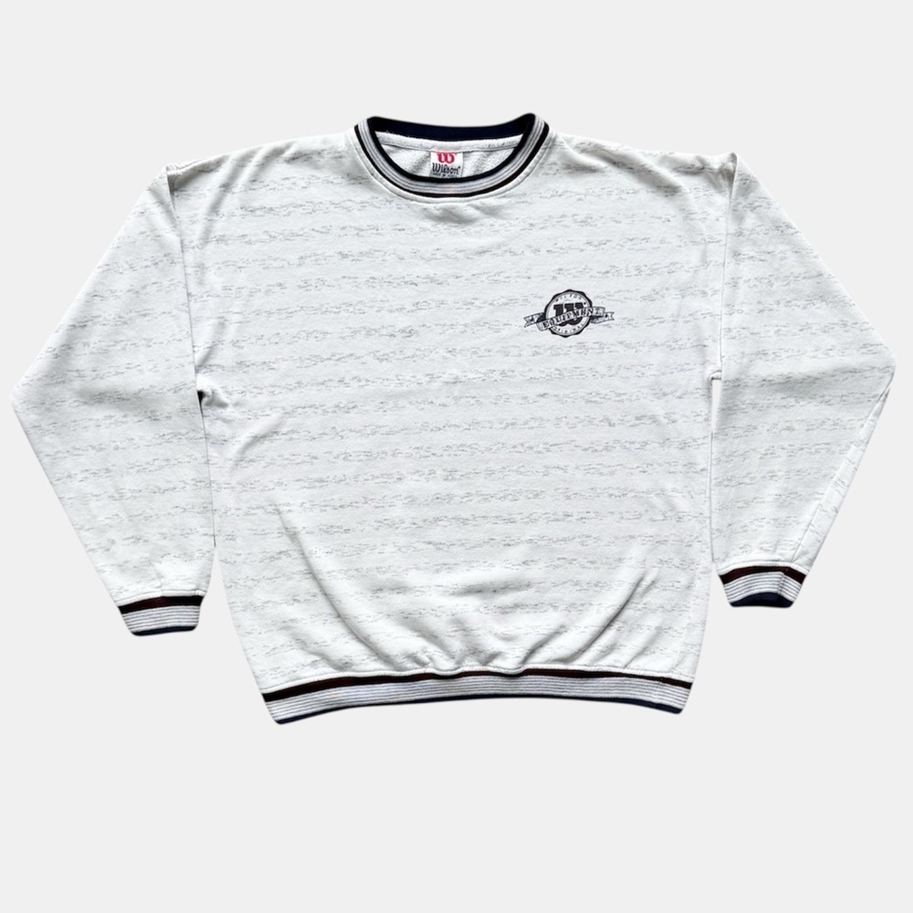 Wilson Equipment Vtg 1990s Ringer Crewneck Sweatshirt Men’s Size (XL fits L)